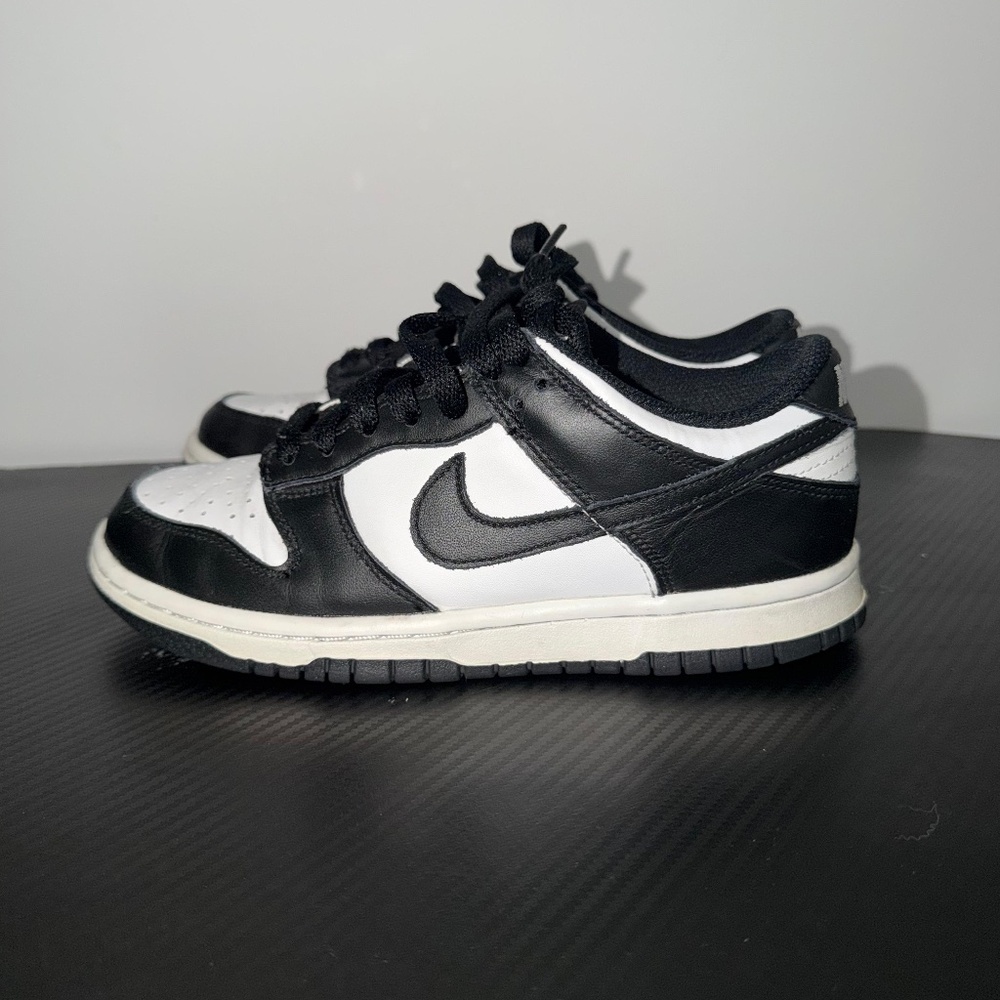 Size 4 for man and size 5.5-6 for woman- Nike Dunk Low Black White